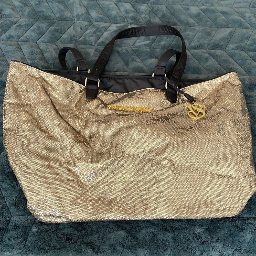 Victoria's Secret Gold Tote Bag